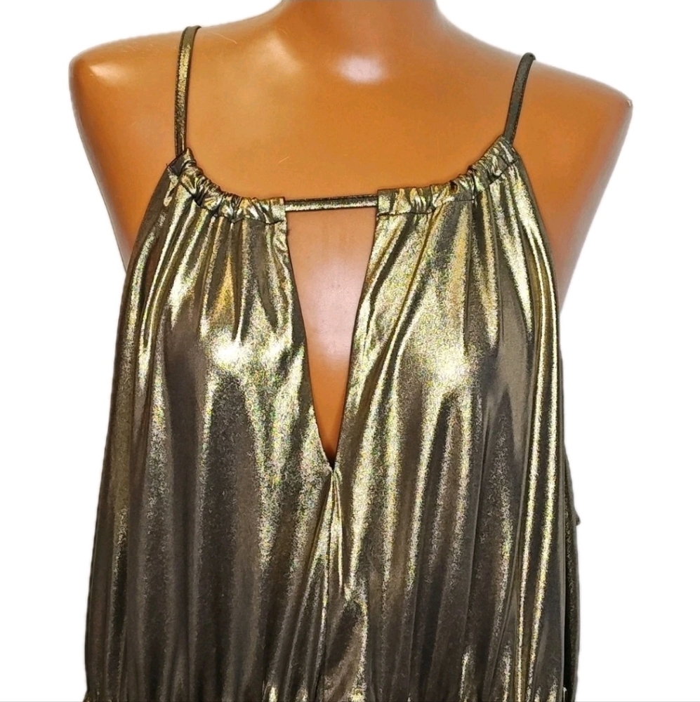 Torrid Halter Skater Dress Woman Plus 3X Gold Shimmer Mini Party Rockabilly Nwt - Picture 7 of 11